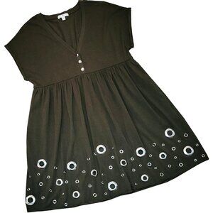 All-over Grommets Women's Military Green Dress